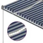 Toldo automático LED sensor de viento azul y blanco 350x250 cm by , Awnings - Ref: Foro24-3069731, Price: 599,80 €, Discount: %