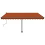 Toldo manual retráctil con LED naranja y marrón 450x300 cm de , Toldos - Ref: Foro24-3069765, Precio: 498,73 €, Descuento: %