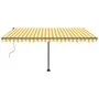 Toldo de pie automático amarillo y blanco 400x350 cm by , Awnings - Ref: Foro24-3069828, Price: 565,76 €, Discount: %