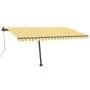 Toldo de pie automático amarillo y blanco 400x350 cm by , Awnings - Ref: Foro24-3069828, Price: 565,76 €, Discount: %