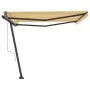 Toldo de pie automático amarillo y blanco 400x350 cm by , Awnings - Ref: Foro24-3069828, Price: 565,76 €, Discount: %