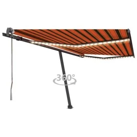 Toldo automático LED sensor de viento naranja marrón 400x350 cm von , Markisen - Ref: Foro24-3069835, Preis: 997,84 €, Rabatt: %