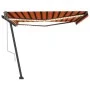 Toldo automático LED sensor de viento naranja marrón 400x350 cm von , Markisen - Ref: Foro24-3069835, Preis: 997,84 €, Rabatt: %