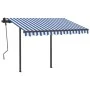 Toldo automático LED sensor de viento azul y blanco 3,5x2,5 m by , Awnings - Ref: Foro24-3070131, Price: 589,88 €, Discount: %