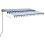 Toldo automático LED sensor de viento azul y blanco 3,5x2,5 m by , Awnings - Ref: Foro24-3070131, Price: 589,88 €, Discount: %