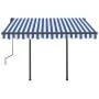 Toldo automático LED sensor de viento azul y blanco 3,5x2,5 m by , Awnings - Ref: Foro24-3070131, Price: 589,88 €, Discount: %