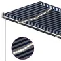 Toldo automático LED sensor de viento azul y blanco 3,5x2,5 m by , Awnings - Ref: Foro24-3070131, Price: 589,88 €, Discount: %