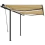 Toldo automático LED sensor de viento amarillo blanco 3,5x2,5 m by , Awnings - Ref: Foro24-3070133, Price: 585,41 €, Discount: %