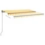 Toldo automático LED sensor de viento amarillo blanco 3,5x2,5 m by , Awnings - Ref: Foro24-3070133, Price: 585,41 €, Discount: %