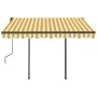 Toldo automático LED sensor de viento amarillo blanco 3,5x2,5 m by , Awnings - Ref: Foro24-3070133, Price: 585,41 €, Discount: %