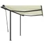 Toldo automático retráctil con postes color crema 3,5x2,5 m by , Awnings - Ref: Foro24-3070127, Price: 474,16 €, Discount: %