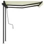 Toldo automático retráctil con postes color crema 3,5x2,5 m by , Awnings - Ref: Foro24-3070127, Price: 474,16 €, Discount: %