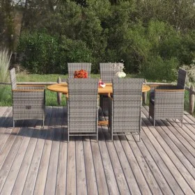 Juego de comedor de jardín 7 piezas ratán sintético gris von , Gartensets - Ref: Foro24-3070770, Preis: 1,00 €, Rabatt: %