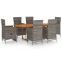 Juego de comedor de jardín 7 piezas ratán sintético gris de , Conjuntos de jardín - Ref: Foro24-3070770, Precio: 1,00 €, Desc...