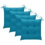Sillas de jardín con cojines 4 uds madera de teca azul claro de , Sillas de jardín - Ref: Foro24-3073023, Precio: 581,85 €, D...