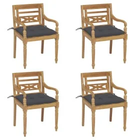 Sillas Batavia 4 unidades madera maciza de teca con cojines von , Gartenstühle - Ref: Foro24-3073310, Preis: 492,13 €, Rabatt: %