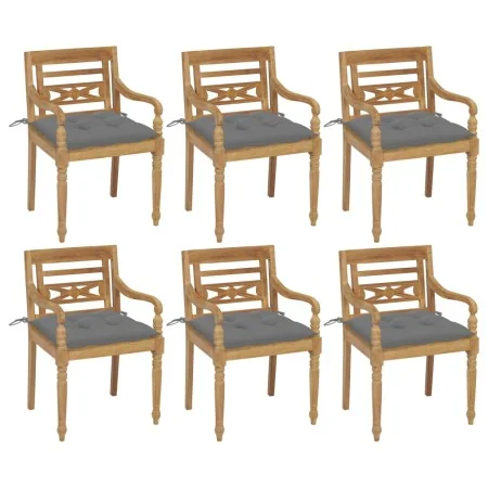 Sillas Batavia 6 unidades madera maciza de teca con cojines von , Gartenstühle - Ref: Foro24-3073338, Preis: 759,59 €, Rabatt: %