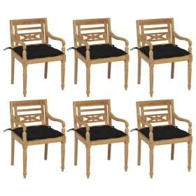 Sillas Batavia 6 unidades madera maciza de teca con cojines von , Gartenstühle - Ref: Foro24-3073344, Preis: 745,95 €, Rabatt: %