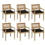 Sillas Batavia 6 unidades madera maciza de teca con cojines by , Garden chairs - Ref: Foro24-3073344, Price: 745,89 €, Discou...