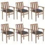 Sillas de jardín apilables 6 uds madera maciza teca con cojines de , Sillas de jardín - Ref: Foro24-3073421, Precio: 759,72 €...