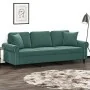 Sofá de 3 plazas con cojines terciopelo verde oscuro 180 cm by , Sofas - Ref: Foro24-3200957, Price: 316,60 €, Discount: %