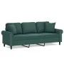 Sofá de 3 plazas con cojines terciopelo verde oscuro 180 cm by , Sofas - Ref: Foro24-3200957, Price: 316,60 €, Discount: %