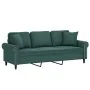 Sofá de 3 plazas con cojines terciopelo verde oscuro 180 cm by , Sofas - Ref: Foro24-3200957, Price: 316,60 €, Discount: %