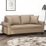 Sofá de 2 plazas con cojines cuero sintético capuchino 140 cm by , Sofas - Ref: Foro24-3200934, Price: 247,06 €, Discount: %