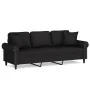 Sofá de 3 plazas con cojines terciopelo negro 180 cm by , Sofas - Ref: Foro24-3200960, Price: 321,12 €, Discount: %