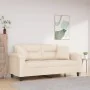 Sofá de 2 plazas con cojines tela de microfibra beige 140 cm von , Sofas - Ref: Foro24-3200976, Preis: 294,53 €, Rabatt: %