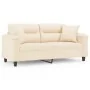 Sofá de 2 plazas con cojines tela de microfibra beige 140 cm von , Sofas - Ref: Foro24-3200976, Preis: 294,53 €, Rabatt: %