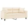 Sofá de 2 plazas con cojines tela de microfibra beige 140 cm von , Sofas - Ref: Foro24-3200976, Preis: 294,53 €, Rabatt: %