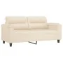 Sofá de 2 plazas con cojines tela de microfibra beige 140 cm von , Sofas - Ref: Foro24-3200976, Preis: 294,53 €, Rabatt: %