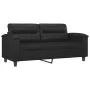 Sofá de 2 plazas con cojines cuero sintético negro 140 cm by , Sofas - Ref: Foro24-3200988, Price: 246,85 €, Discount: %