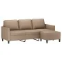 Sofá 3 plazas y taburete cuero sintético color capuchino 180 cm by , Sofas - Ref: Foro24-3201126, Price: 309,14 €, Discount: %