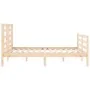 Estructura de cama con cabecero madera maciza 140x200 cm de vidaXL, Camas y somieres - Ref: Foro24-3194701, Precio: 121,07 €,...