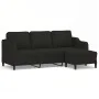 Sofá de 3 plazas con taburete de tela negro 180 cm by , Sofas - Ref: Foro24-3201139, Price: 308,72 €, Discount: %