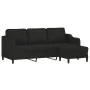 Sofá de 3 plazas con taburete de tela negro 180 cm by , Sofas - Ref: Foro24-3201139, Price: 308,72 €, Discount: %