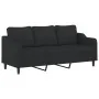 Sofá de 3 plazas con taburete de tela negro 180 cm by , Sofas - Ref: Foro24-3201139, Price: 308,72 €, Discount: %