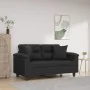 Sofá de 2 plazas con cojines cuero sintético negro 120 cm von , Sofas - Ref: Foro24-3200983, Preis: 244,11 €, Rabatt: %
