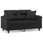 Sofá de 2 plazas con cojines cuero sintético negro 120 cm von , Sofas - Ref: Foro24-3200983, Preis: 244,11 €, Rabatt: %