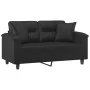 Sofá de 2 plazas con cojines cuero sintético negro 120 cm von , Sofas - Ref: Foro24-3200983, Preis: 244,11 €, Rabatt: %
