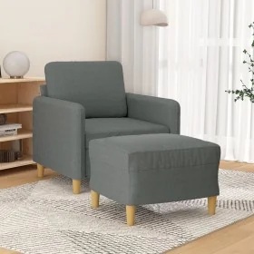 Sillón con taburete tela gris oscuro 60 cm by , Sofas - Ref: Foro24-3201185, Price: 191,45 €, Discount: %