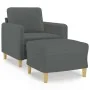 Sillón con taburete tela gris oscuro 60 cm de , Sofás - Ref: Foro24-3201185, Precio: 191,45 €, Descuento: %