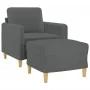 Sillón con taburete tela gris oscuro 60 cm de , Sofás - Ref: Foro24-3201185, Precio: 191,45 €, Descuento: %