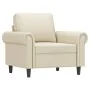 Sillón con taburete cuero sintético color crema 60 cm by , Sofas - Ref: Foro24-3201201, Price: 202,15 €, Discount: %