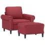 Sillón con taburete cuero sintético rojo tinto 60 cm by , Sofas - Ref: Foro24-3201203, Price: 201,17 €, Discount: %