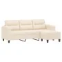 Sofá de 3 plazas y taburete tela microfibra beige 180 cm by , Sofas - Ref: Foro24-3201236, Price: 396,80 €, Discount: %