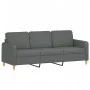 Sofá de 3 plazas con taburete de tela gris oscuro 180 cm by , Sofas - Ref: Foro24-3201193, Price: 307,99 €, Discount: %