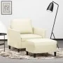 Sillón con taburete cuero sintético color crema 60 cm von , Sofas - Ref: Foro24-3201118, Preis: 165,07 €, Rabatt: %